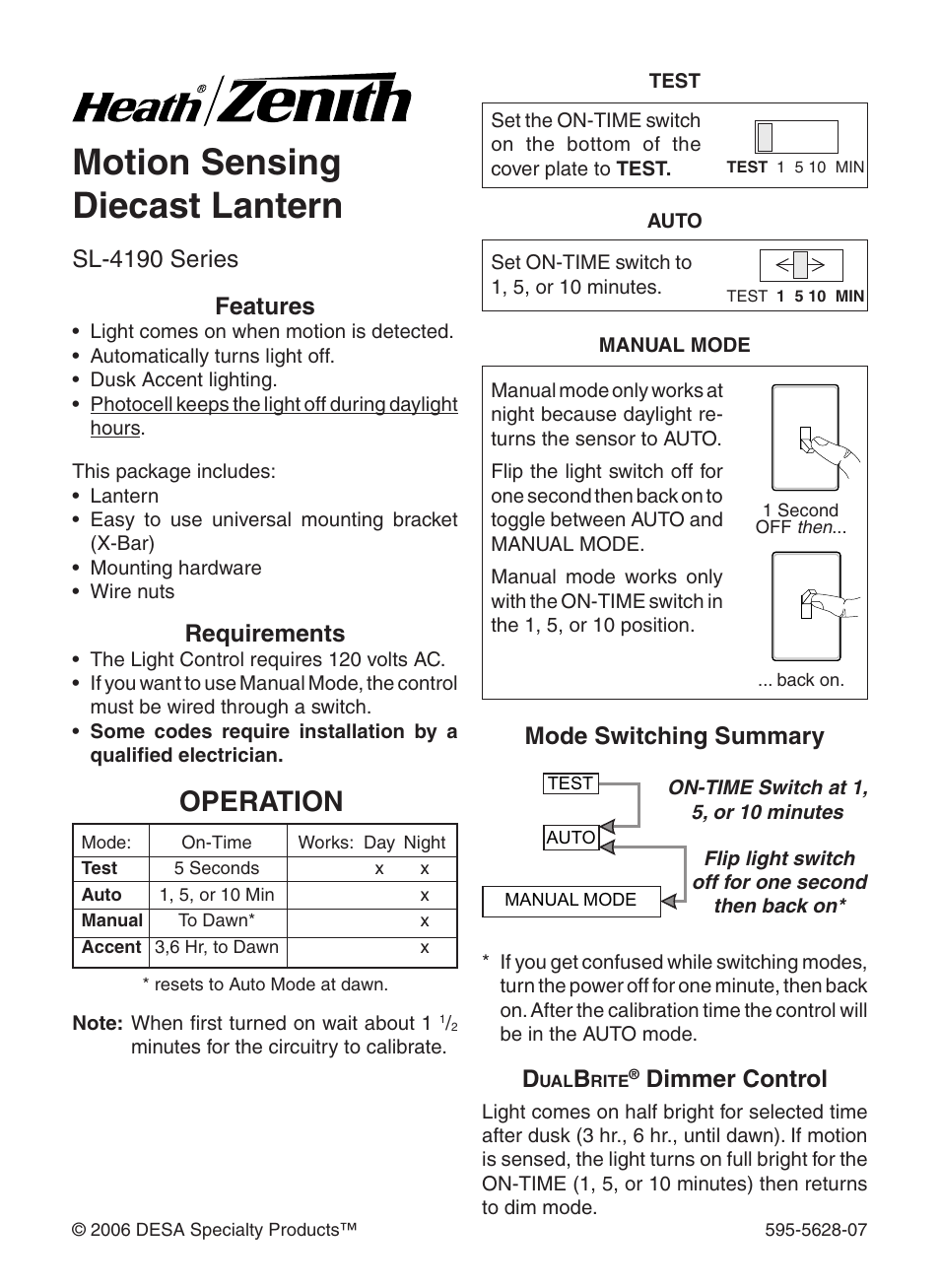 Heath Zenith SL-4190 User Manual | 20 pages