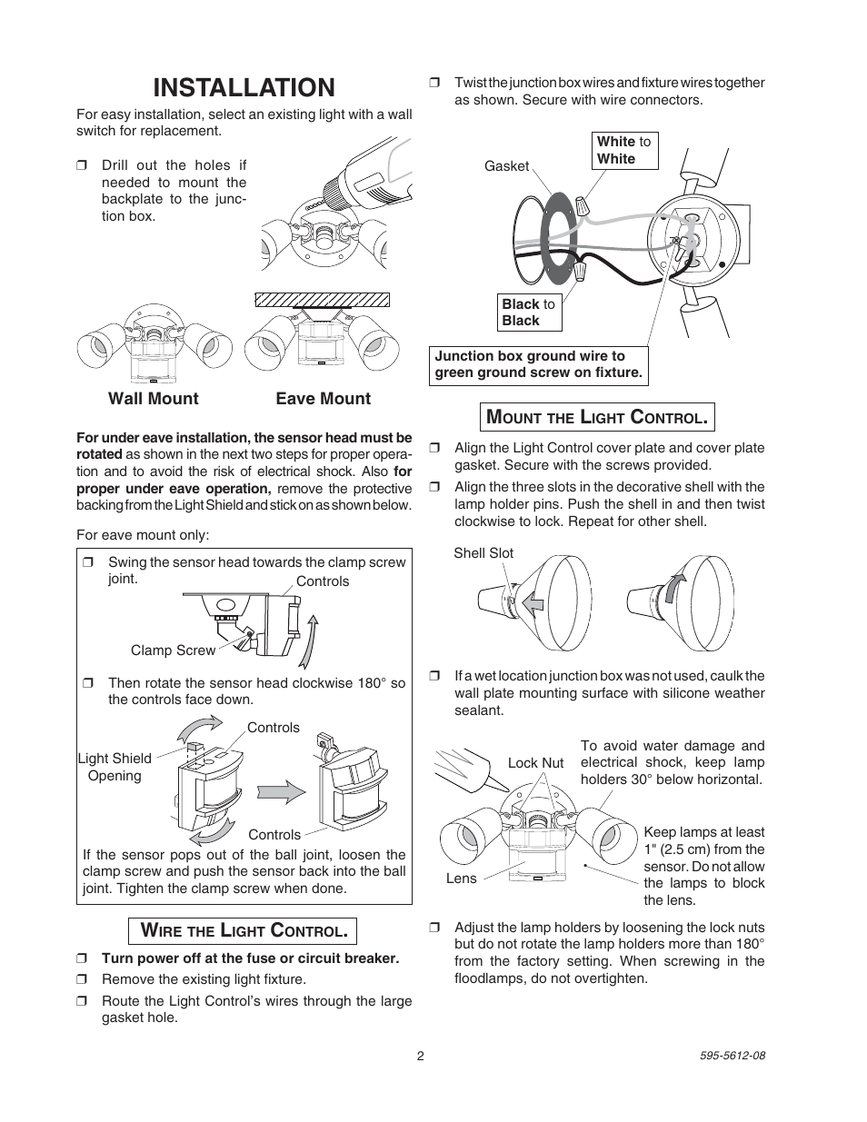 Installation | Heath Zenith SL-9525 User Manual | Page 2 / 12