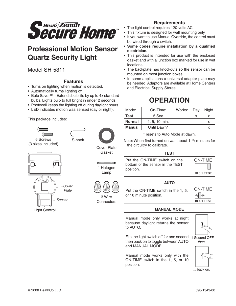 Heath Zenith SH-5311 User Manual | 20 pages