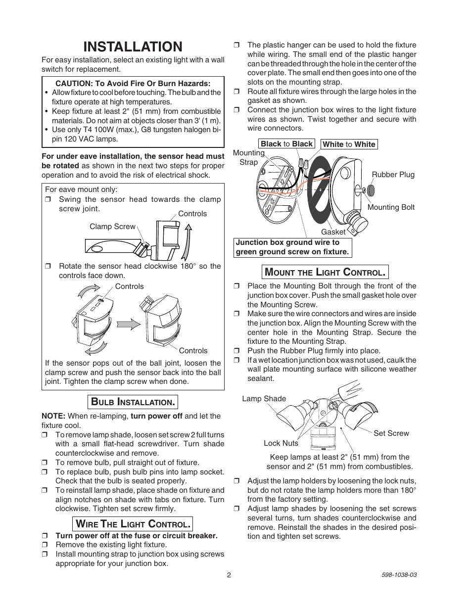 Installation | Heath Zenith DUAL BRITE SL-5597 User Manual | Page 2 / 12