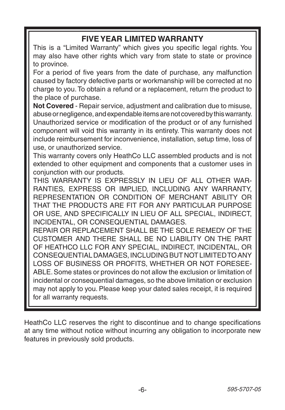 Heath Zenith Wireless Musical Chime SL-6164 User Manual | Page 6 / 20