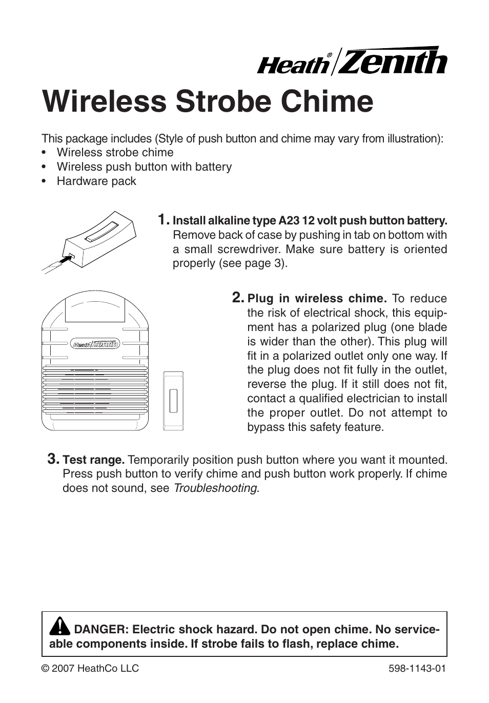 Heath Zenith 598-1143-01 User Manual | 16 pages