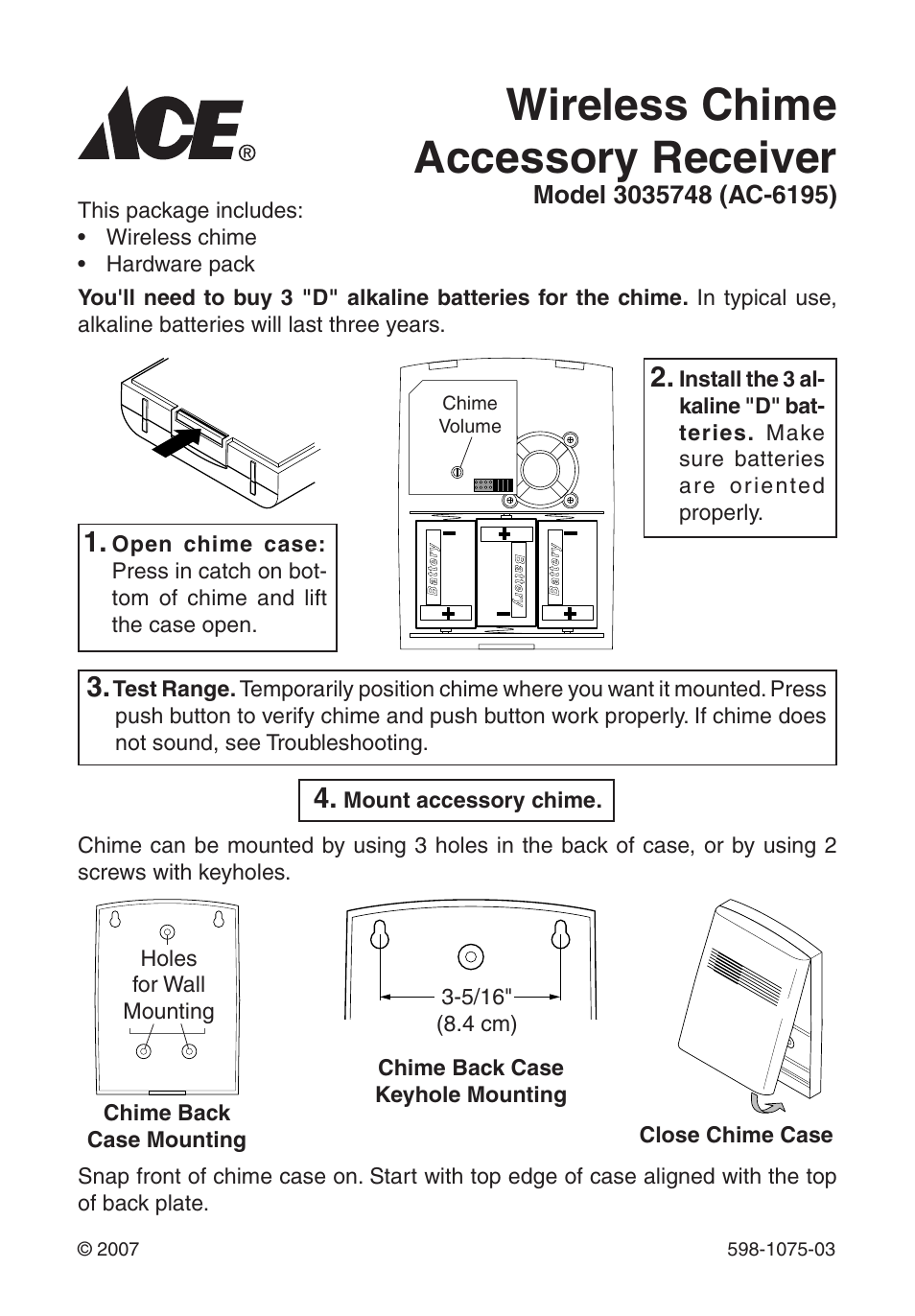 Heath Zenith 3035748 (AC-6195) User Manual | 12 pages