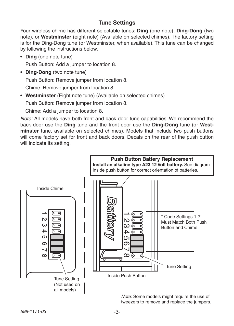 Type c type c | Heath Zenith Wireless Chime TR-0095-RX User Manual | Page 3 / 20