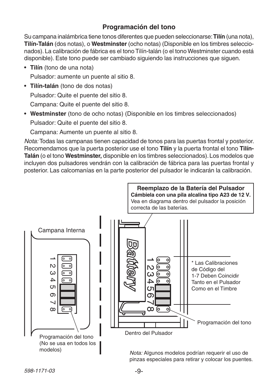 Type c type c | Heath Zenith Wireless Chime TR-0095-RX User Manual | Page 9 / 20