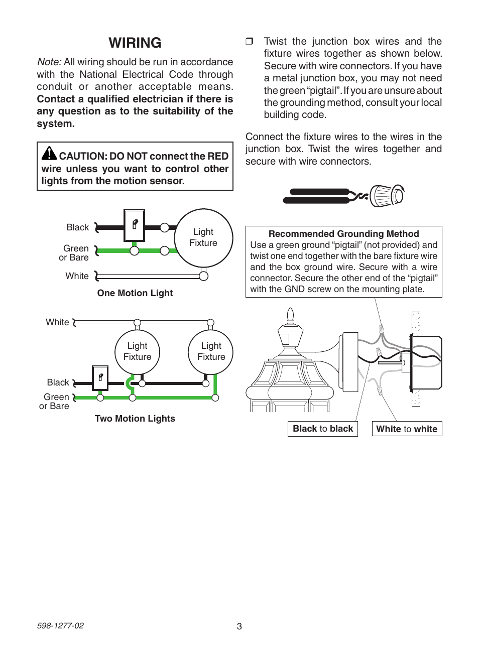 Wiring | Heath Zenith SL-4290 Series User Manual | Page 3 / 24