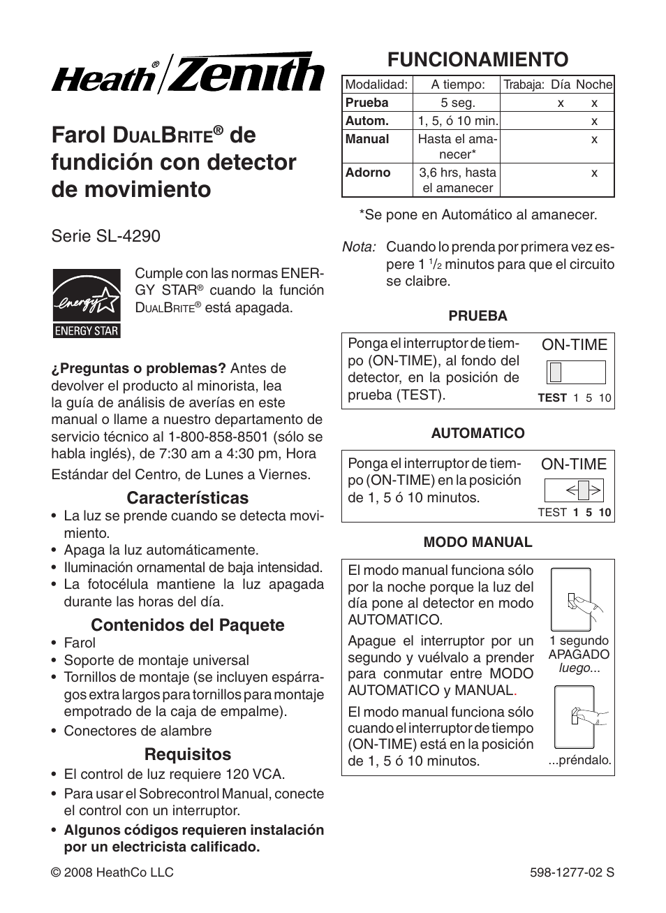 Heath Zenith SL-4290 Series User Manual | Page 9 / 24