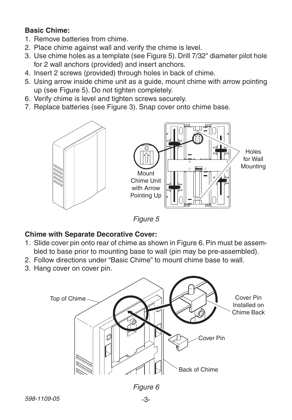 Figure 5 | Heath Zenith Wireless Mechanical Battery Operated Chime 598-1109-05 User Manual | Page 3 / 28