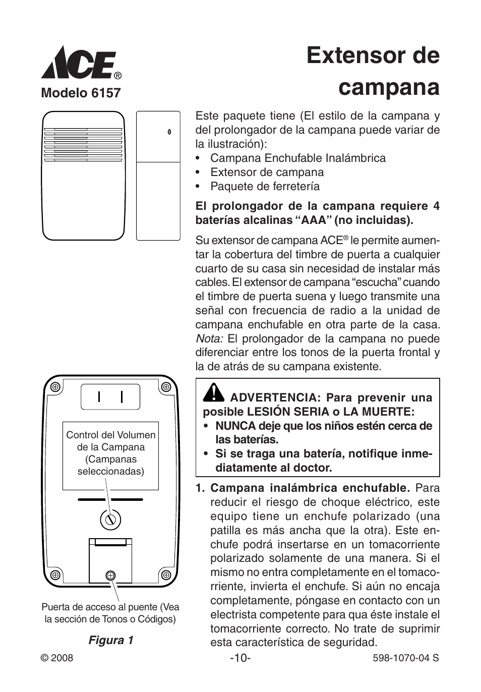 Extensor de campana | Heath Zenith Chime Extender 6157 User Manual | Page 10 / 32
