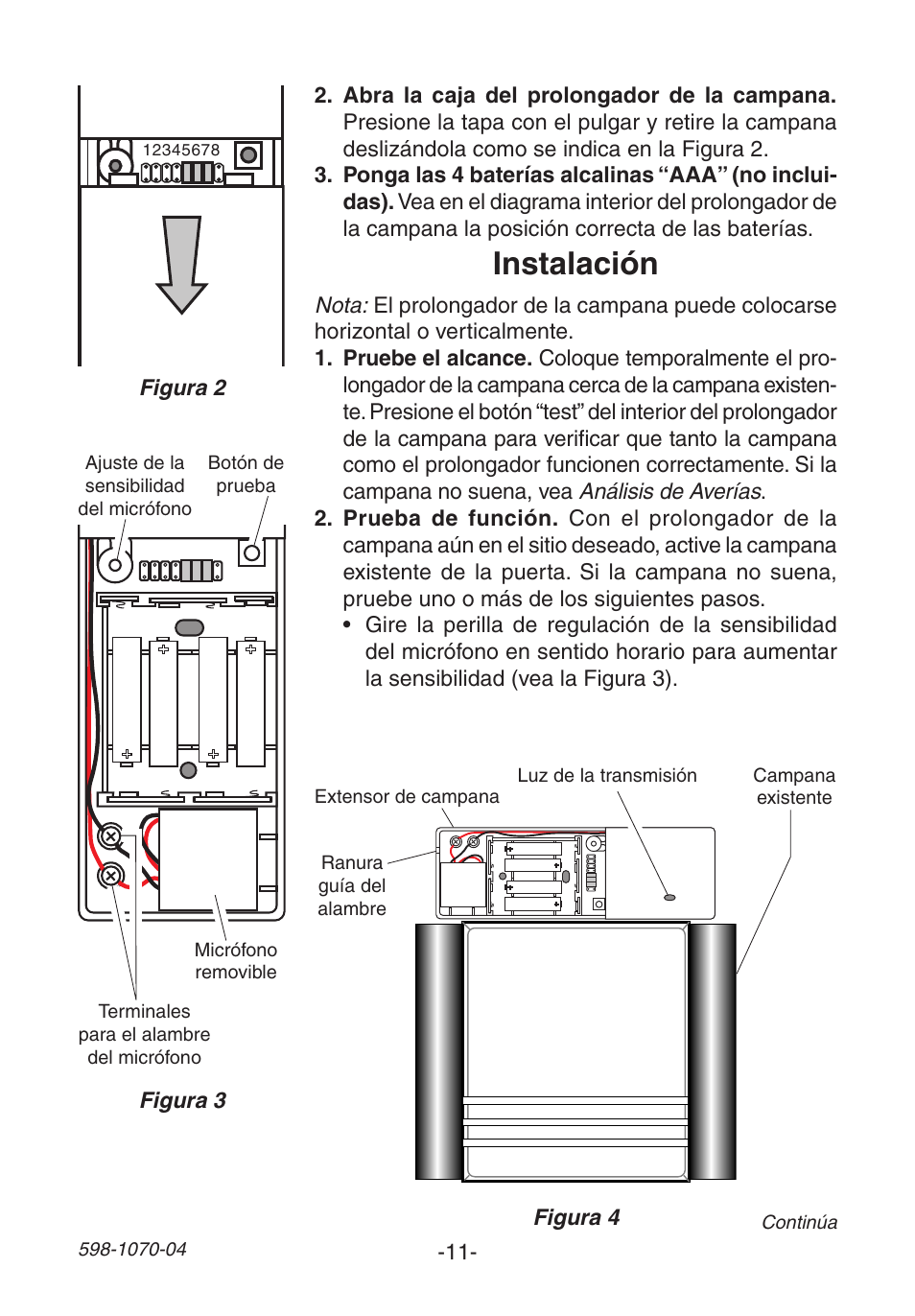 Instalación | Heath Zenith Chime Extender 6157 User Manual | Page 11 / 32