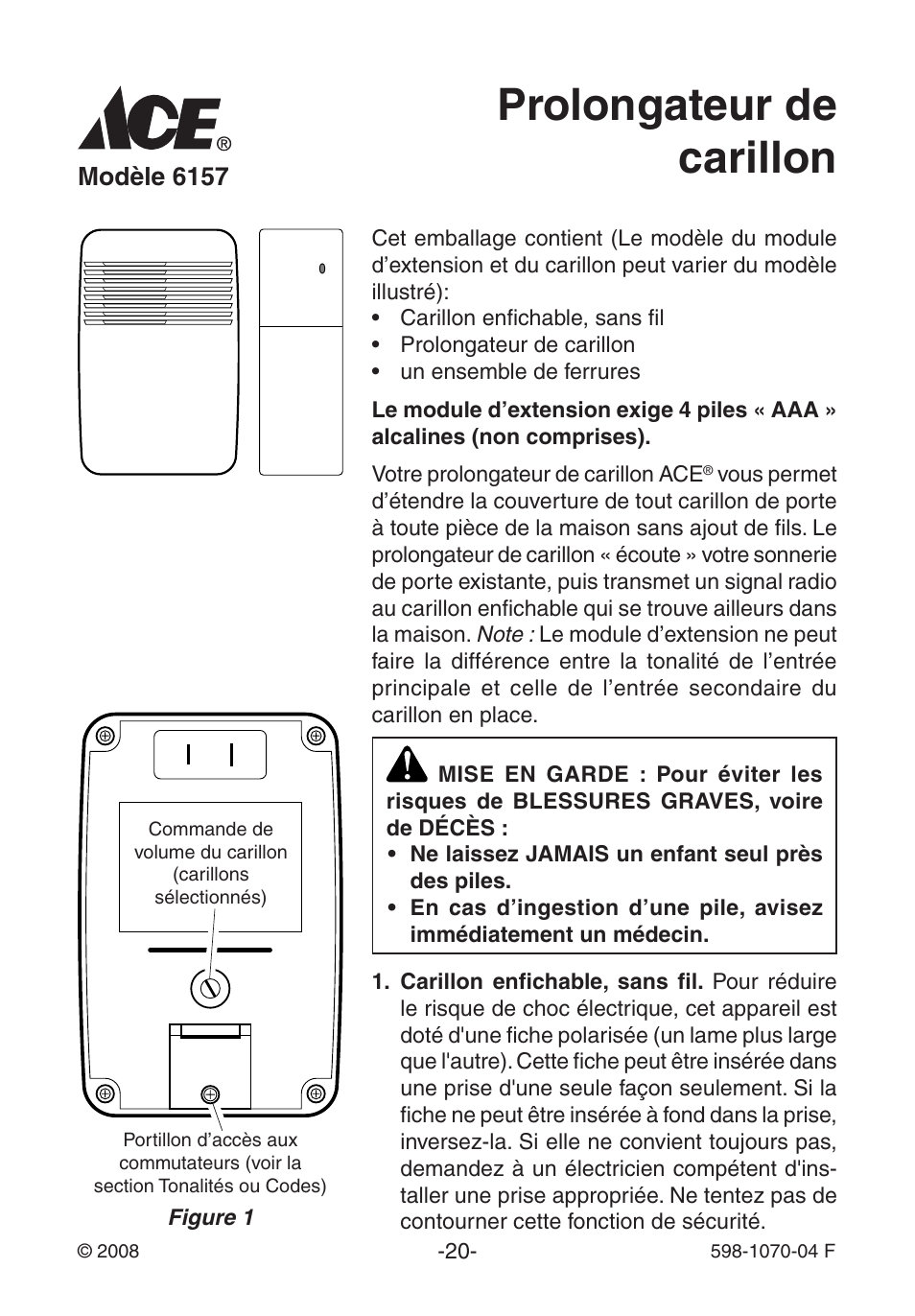 Prolongateur de carillon | Heath Zenith Chime Extender 6157 User Manual | Page 20 / 32
