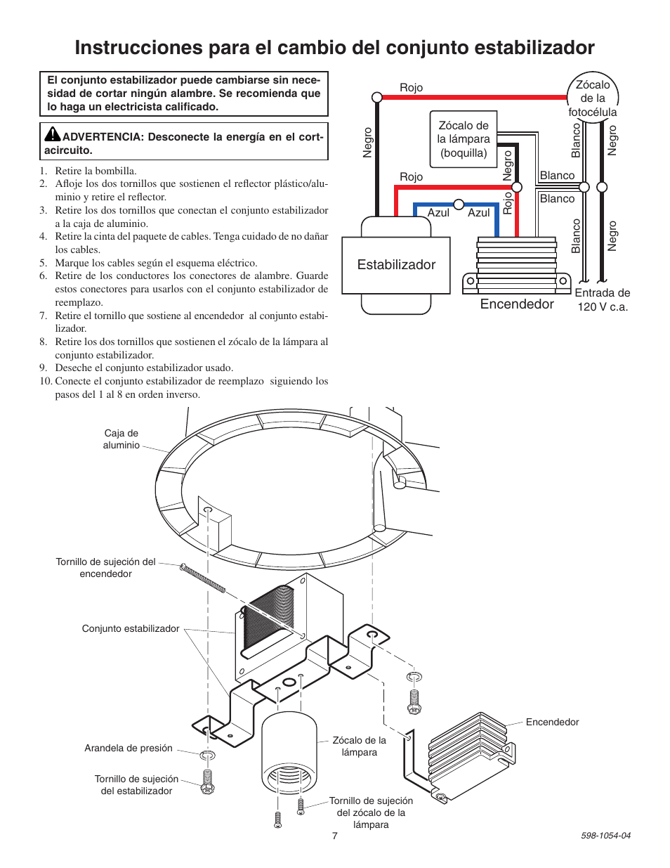 Estabilizador encendedor | Heath Zenith Energy Star SL-5666 User Manual | Page 7 / 12