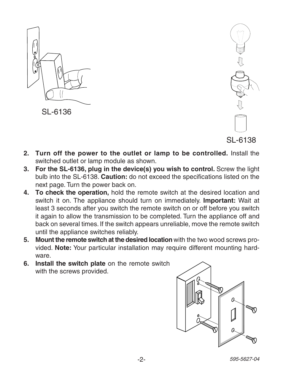 Heath Zenith Wireless Lamp/Outlet Modules 6138 User Manual | Page 2 / 12