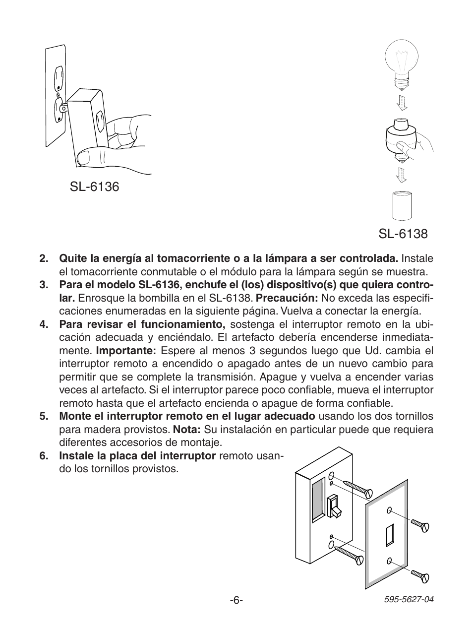 Heath Zenith Wireless Lamp/Outlet Modules 6138 User Manual | Page 6 / 12
