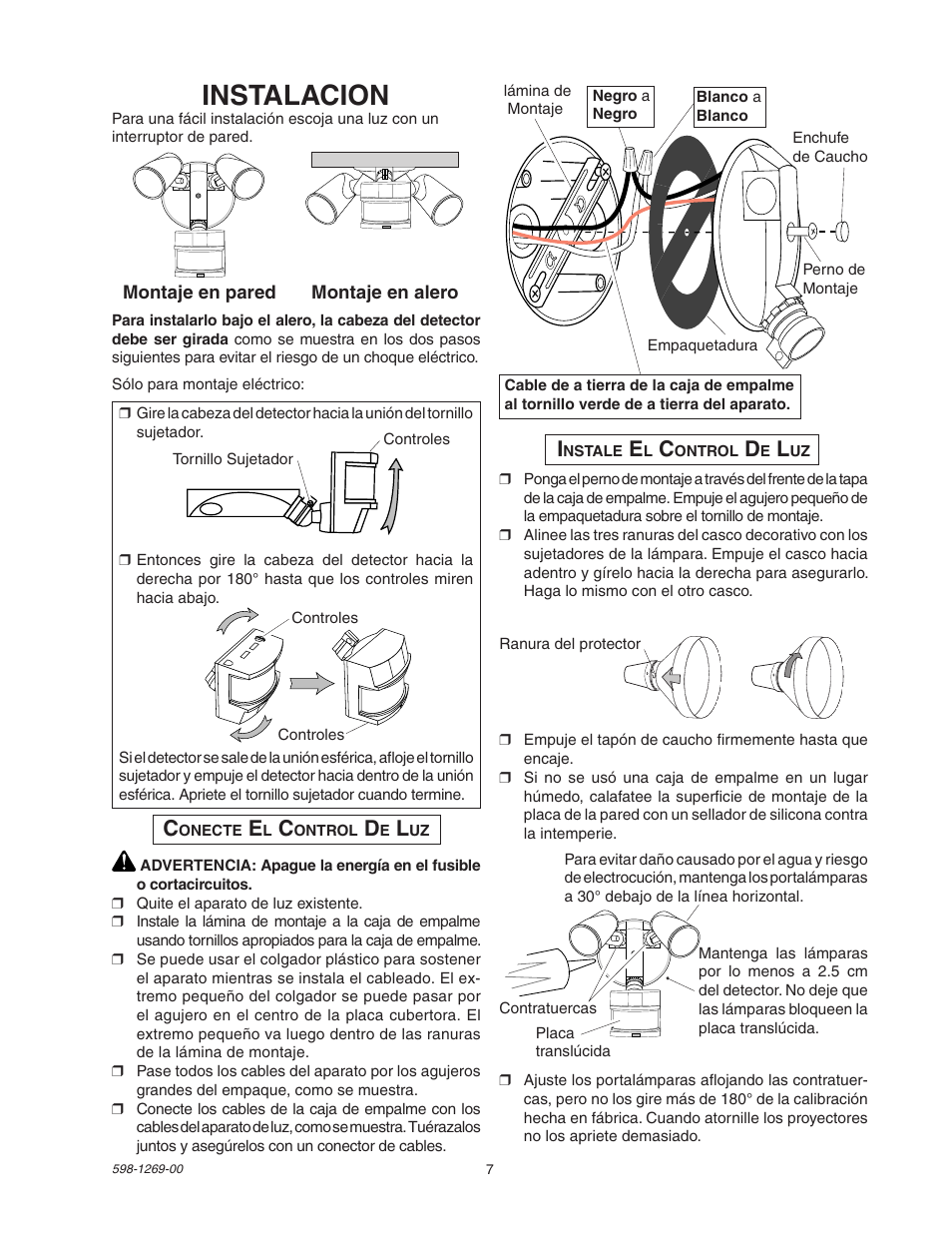 Instalacion | Heath Zenith SL-5326 User Manual | Page 7 / 16