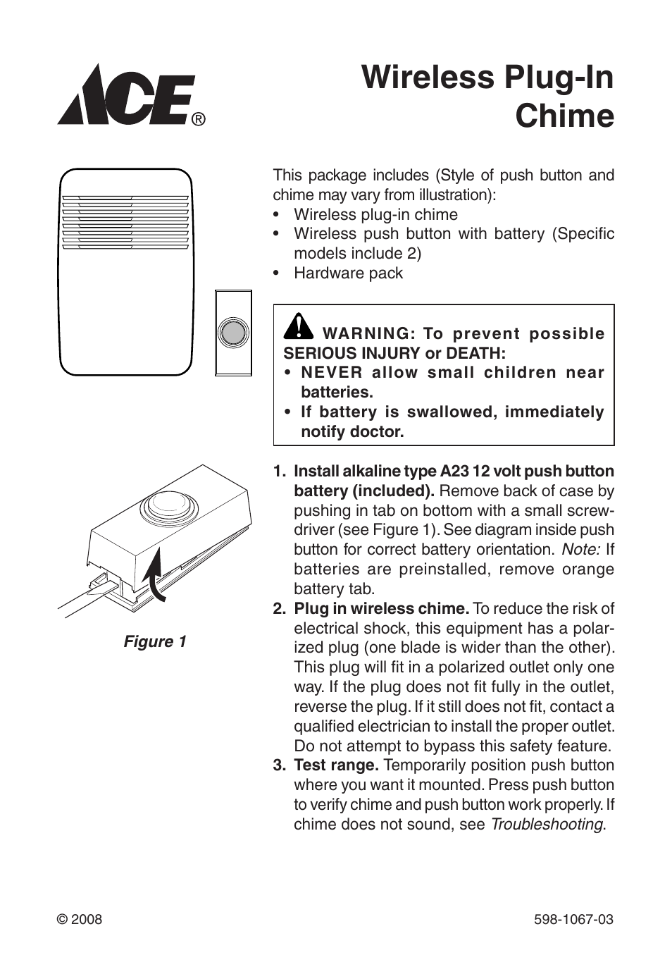 Heath Zenith Wireless Plug-In Chime 598-1067-03 User Manual | 24 pages