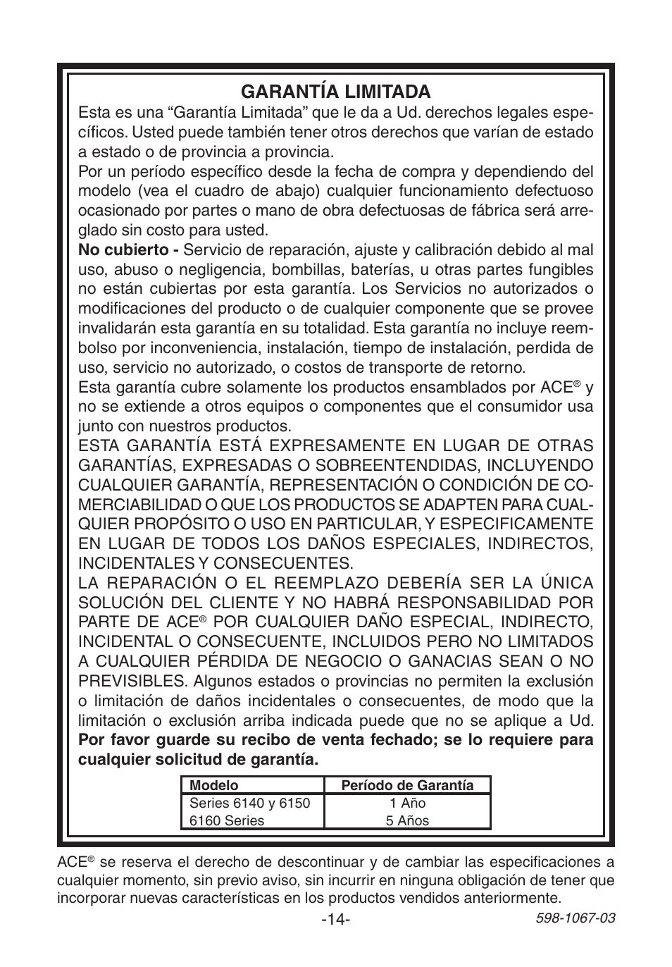 Garantía limitada | Heath Zenith Wireless Plug-In Chime 598-1067-03 User Manual | Page 14 / 24