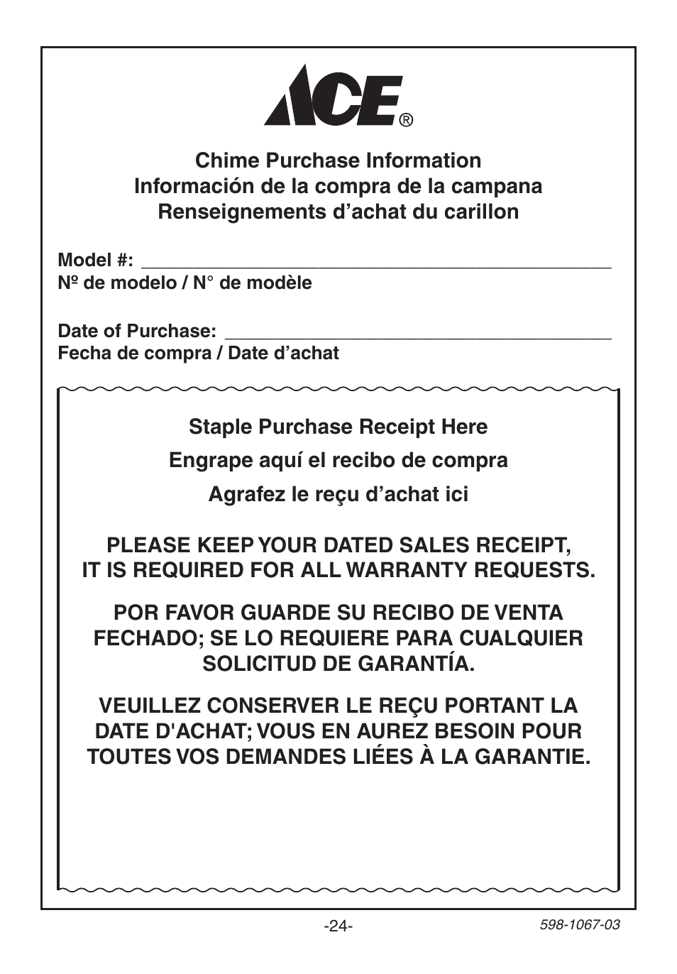 Heath Zenith Wireless Plug-In Chime 598-1067-03 User Manual | Page 24 / 24