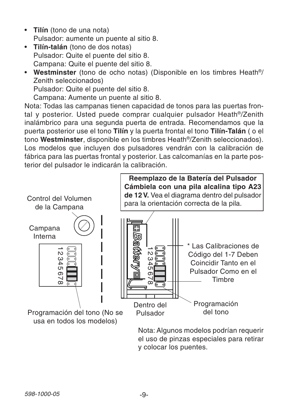 Heath Zenith DECORATIVE WIRELESS SL-6155 User Manual | Page 9 / 20