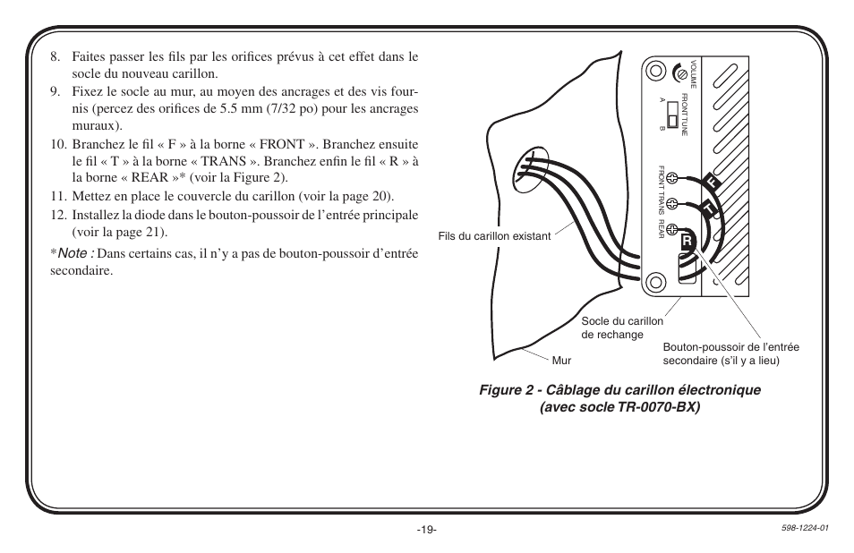 Fr t | Heath Zenith Hardwired Electronic Chime 598-1224-01 User Manual | Page 19 / 24