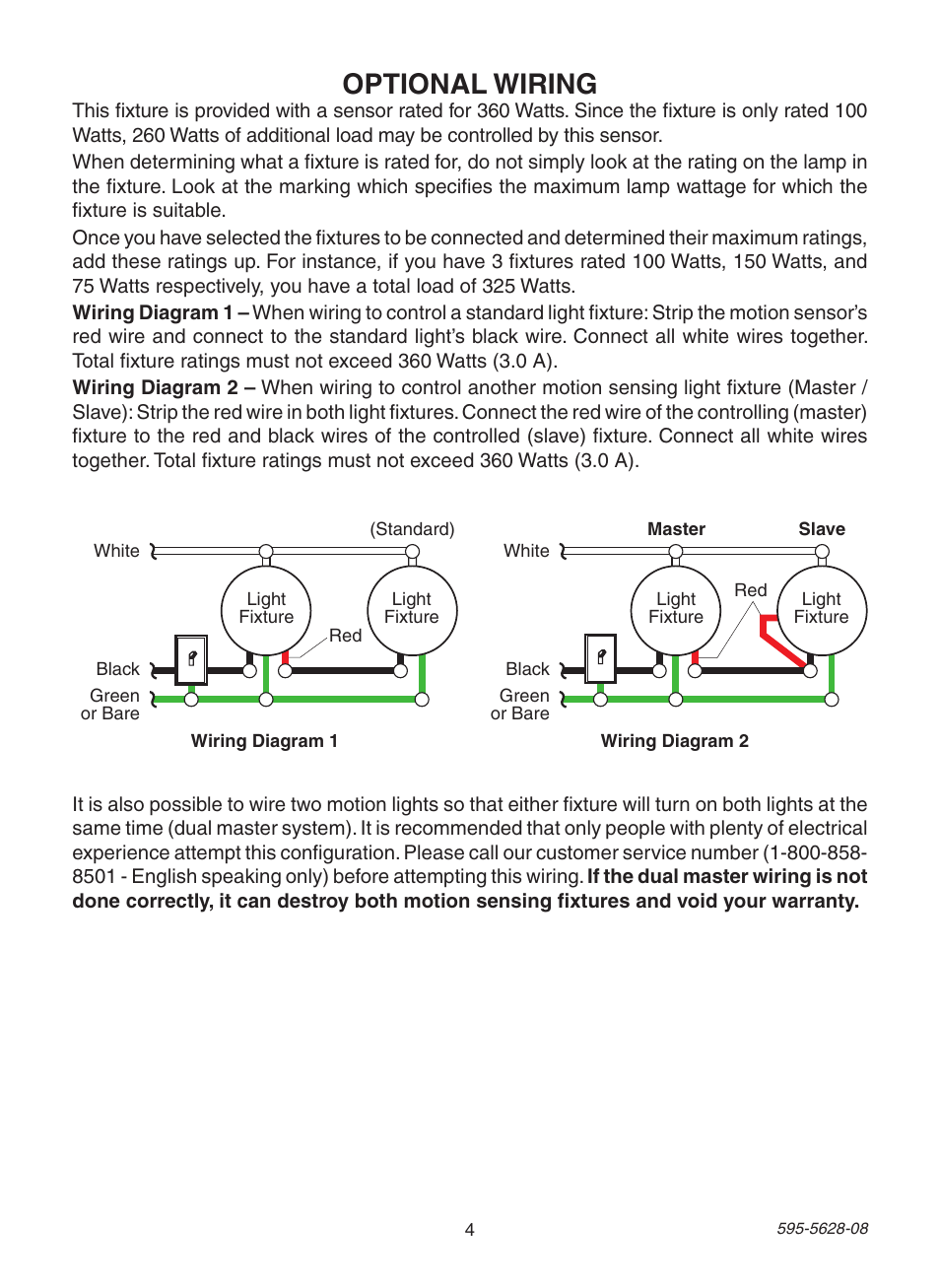 Optional wiring | Heath Zenith Motion Sensing Diecast Lantern SL-4190 Series User Manual | Page 4 / 24