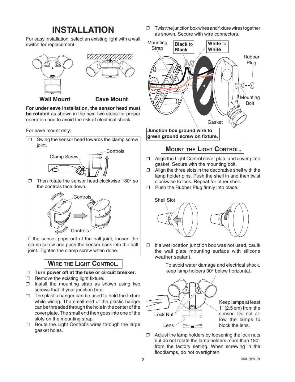 Installation | Heath Zenith DUAL BRITE SL-5318 User Manual | Page 2 / 12