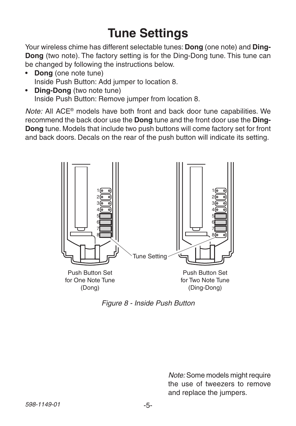 Tune settings | Heath Zenith 3196425 User Manual | Page 5 / 28