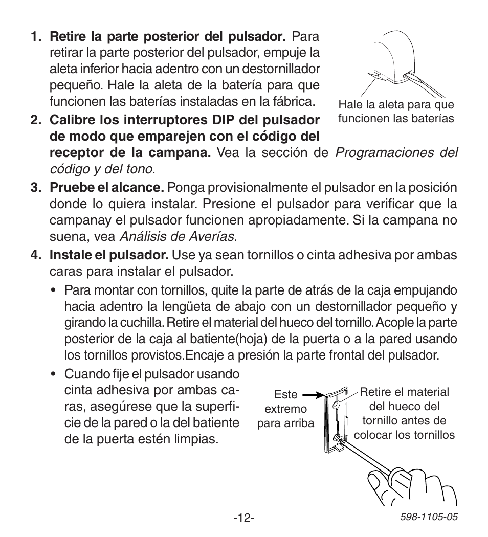 Heath Zenith Wireless Push Button Accessory 598-1105-05 User Manual | Page 12 / 32