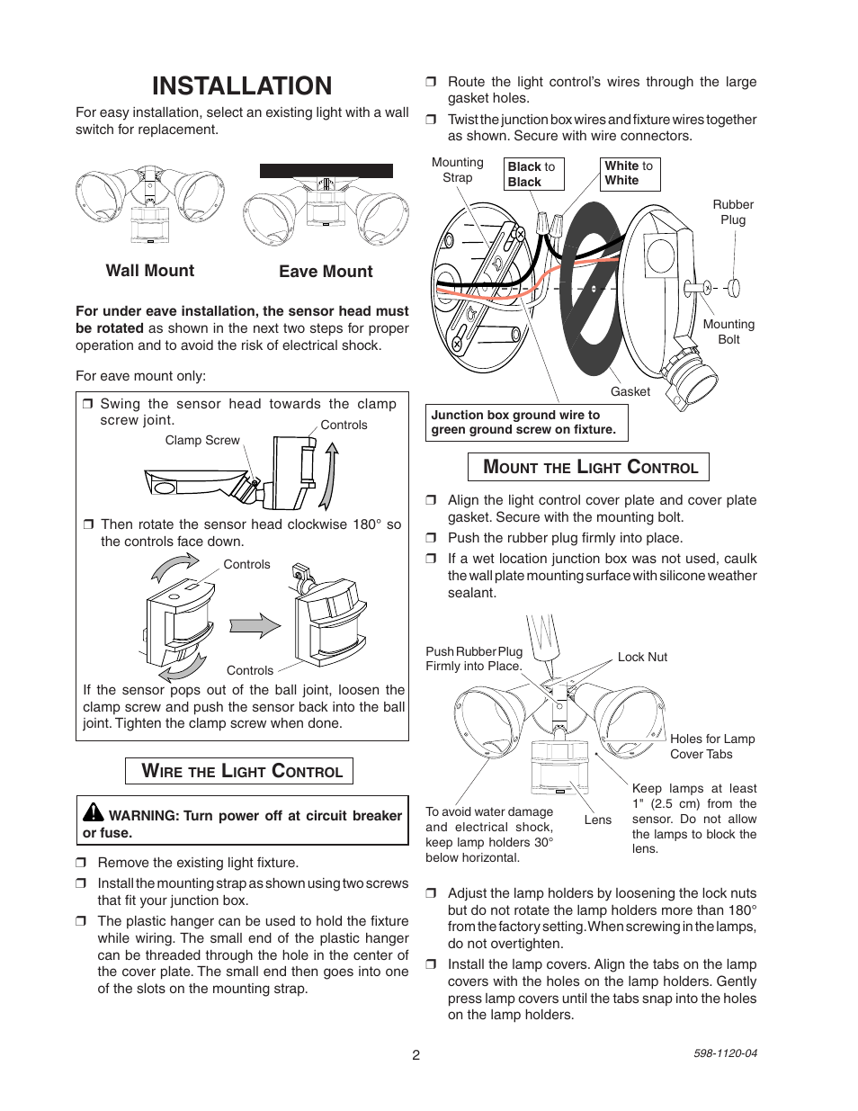 Installation | Heath Zenith SL-5710 User Manual | Page 2 / 12