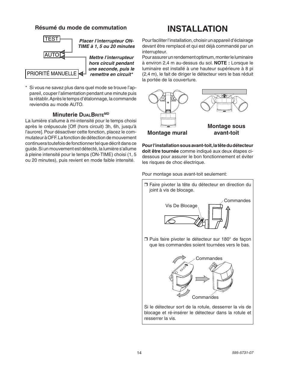 Installation | Heath Zenith DualBrite 5318 User Manual | Page 14 / 20