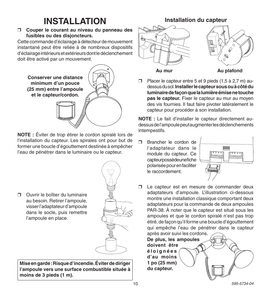 Installation | Heath Zenith 5213 User Manual | Page 10 / 12