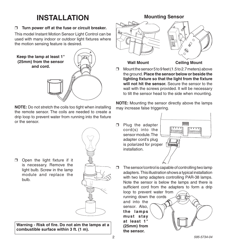 Installation | Heath Zenith 5213 User Manual | Page 2 / 12