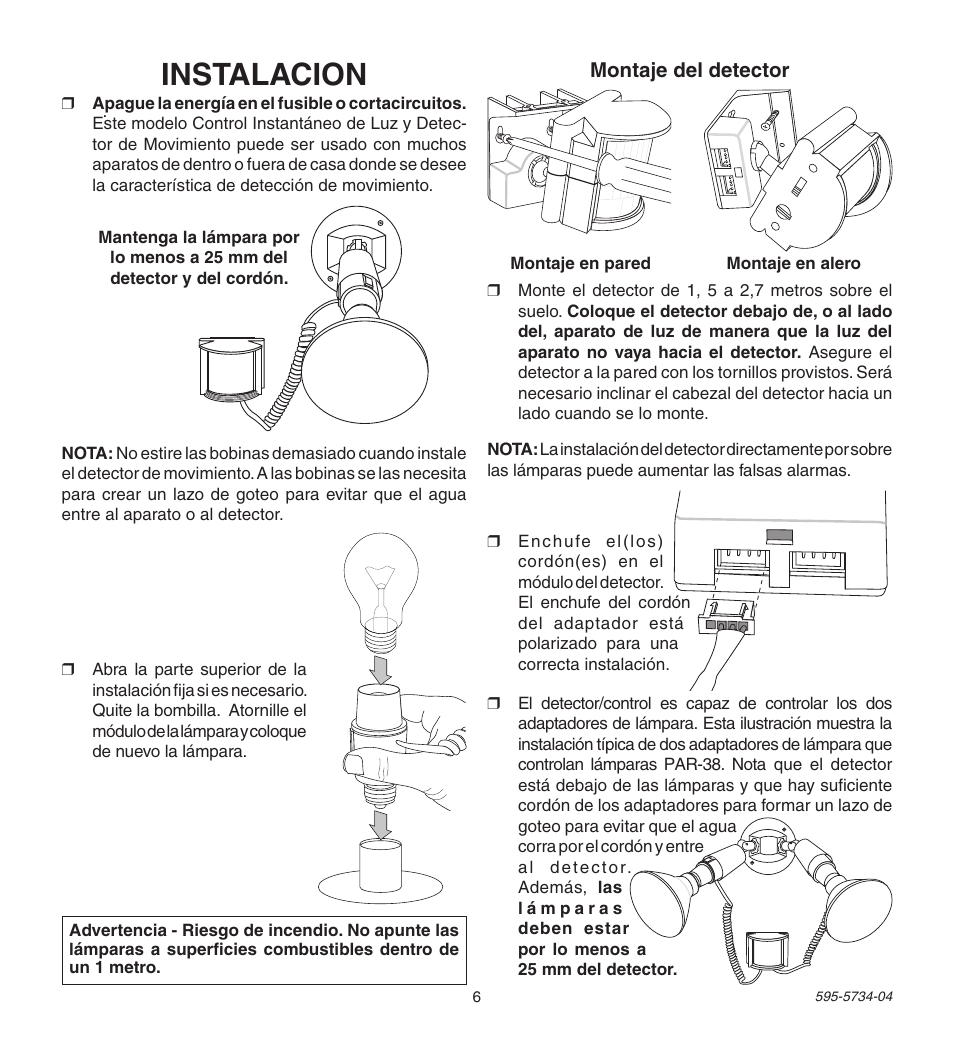 Instalacion | Heath Zenith 5213 User Manual | Page 6 / 12