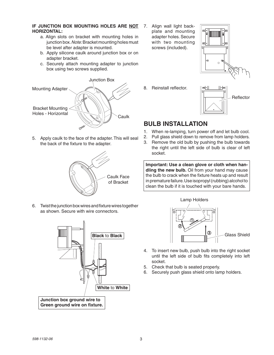 Bulb installation | Heath Zenith DualBrite Security Light 5630 User Manual | Page 3 / 16