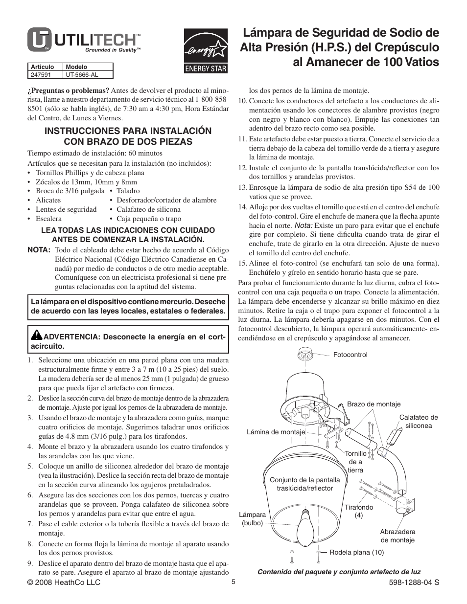 Heath Zenith UT-5666-AL User Manual | Page 5 / 12