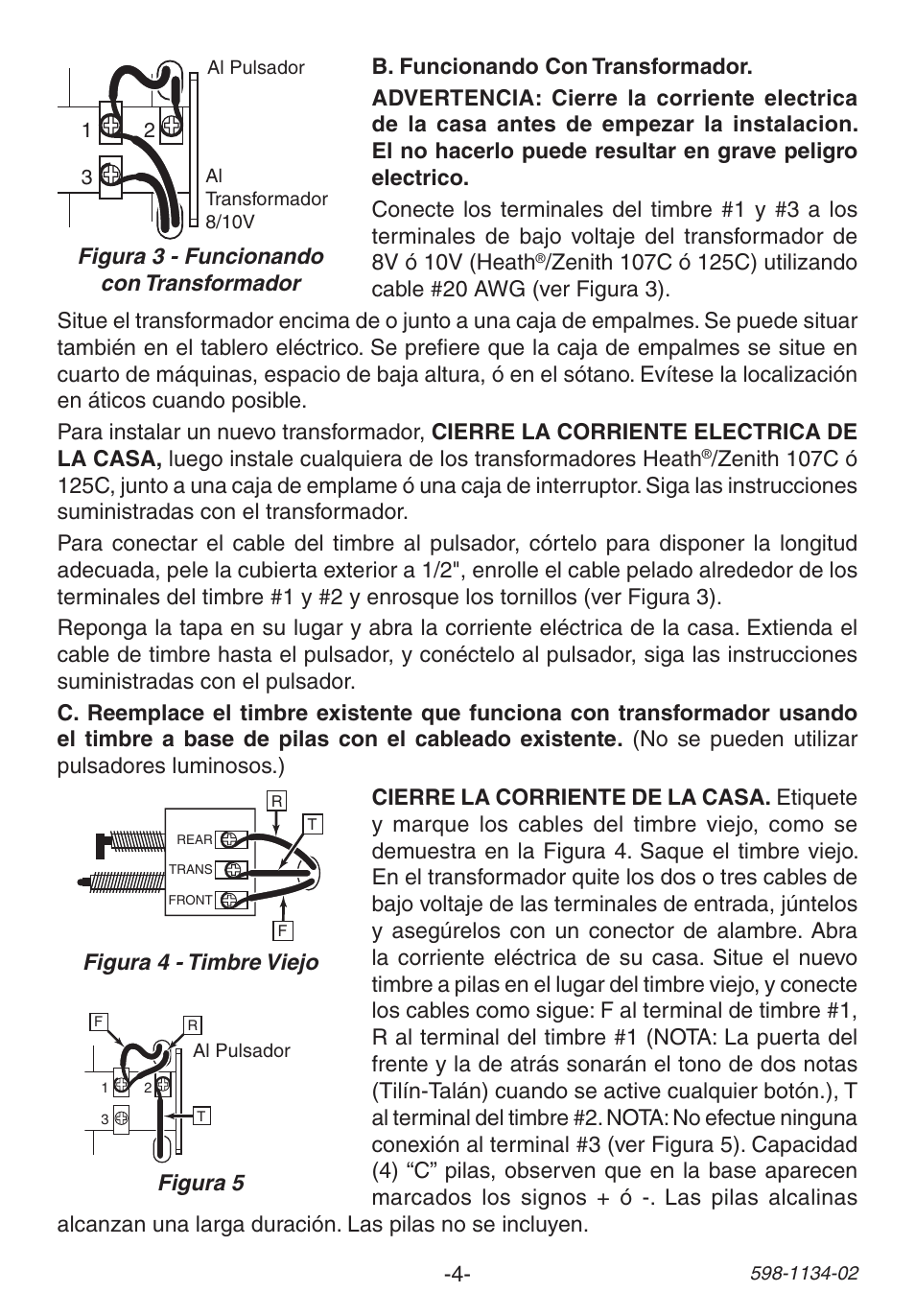 Heath Zenith Single Entrance Chime 23/M User Manual | Page 4 / 8