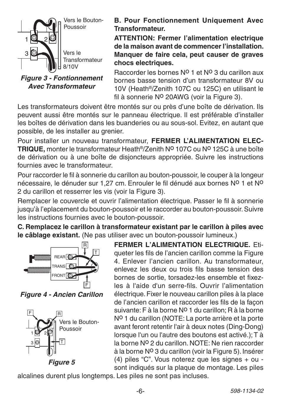 Heath Zenith Single Entrance Chime 23/M User Manual | Page 6 / 8