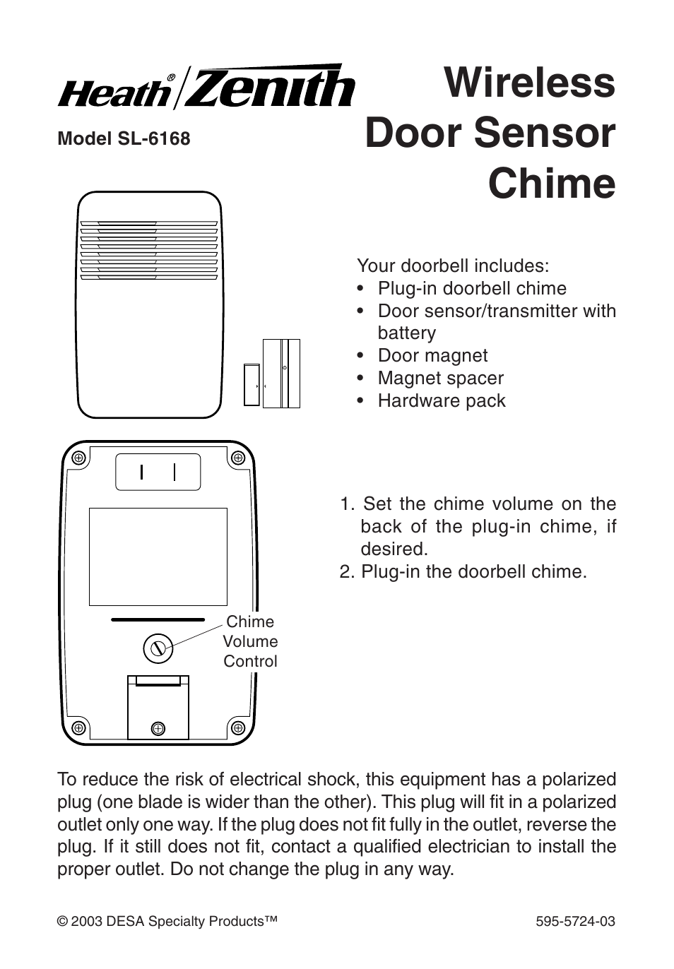 Heath Zenith WIRELESS SL-6168 User Manual | 20 pages
