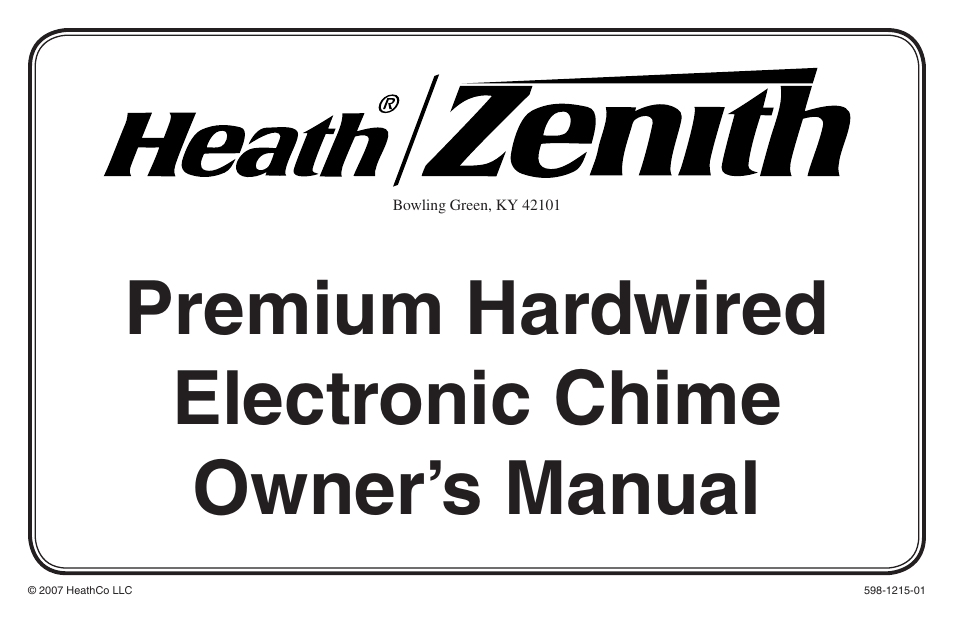 Heath Zenith 598-1215-01 User Manual | 32 pages