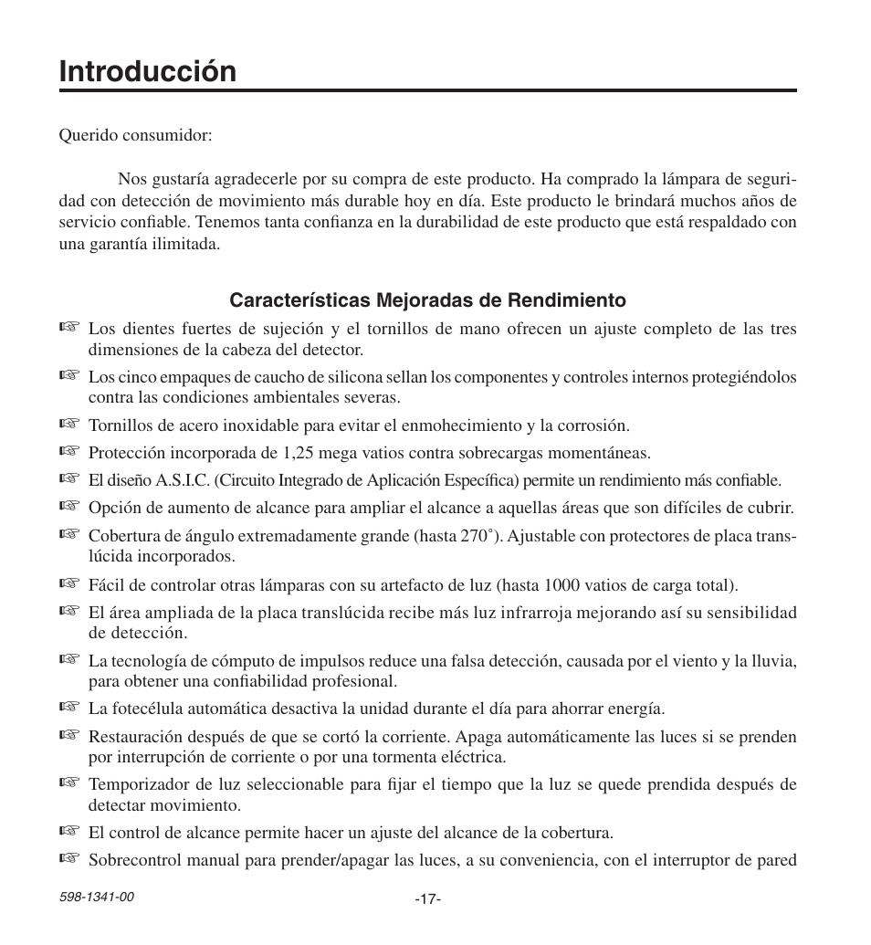 Introducción | Heath Zenith Secure Home SH-9250-WH User Manual | Page 17 / 42