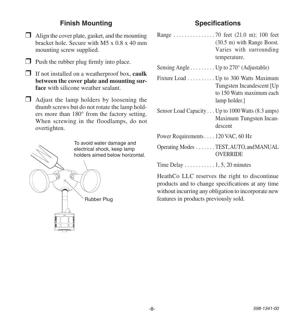 Heath Zenith Secure Home SH-9250-WH User Manual | Page 8 / 42