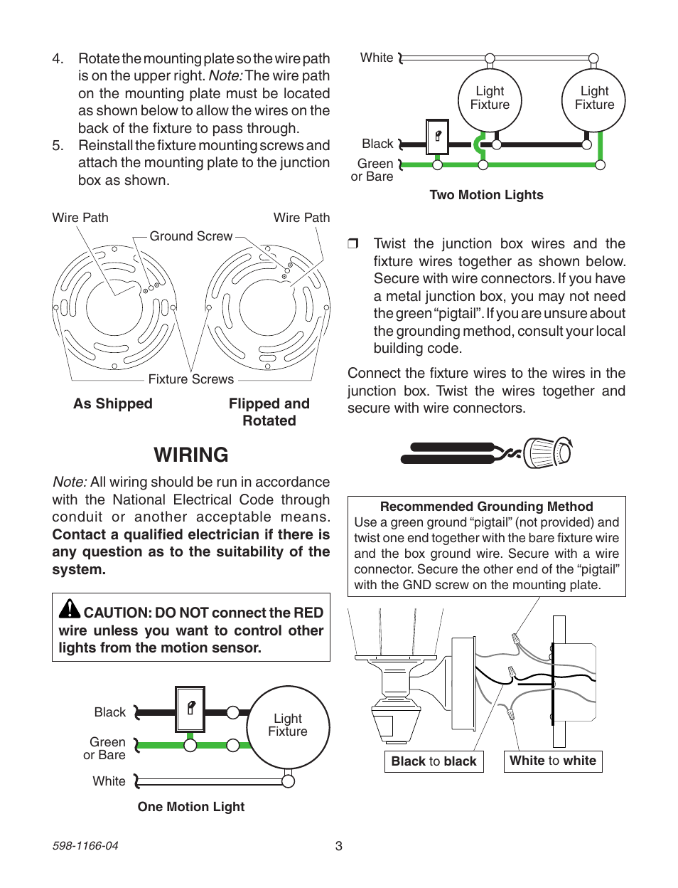 Wiring | Heath Zenith Dual Brite PF-4125-AZ User Manual | Page 3 / 24