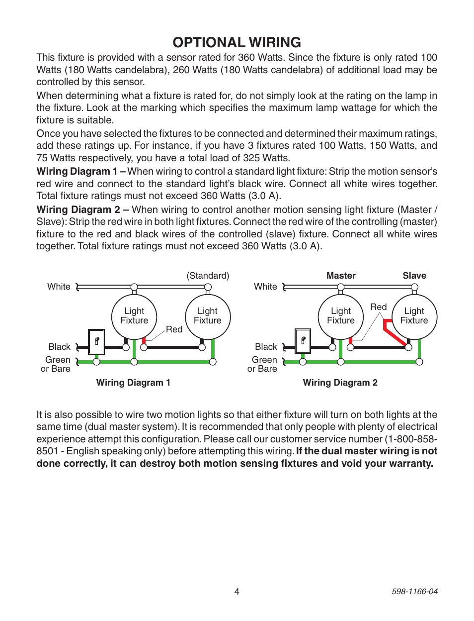 Optional wiring | Heath Zenith Dual Brite PF-4125-AZ User Manual | Page 4 / 24