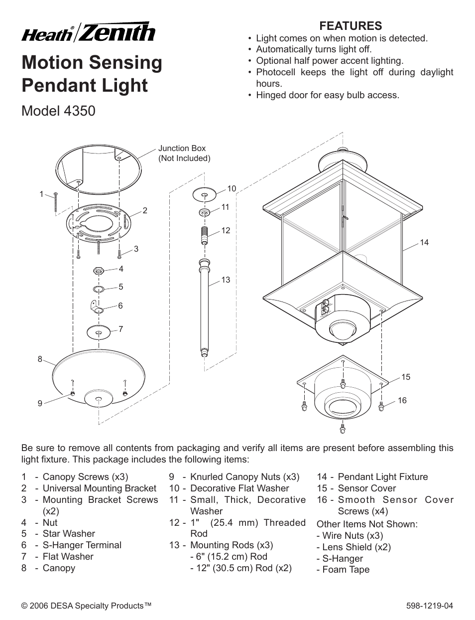 Heath Zenith 4350 User Manual | 24 pages
