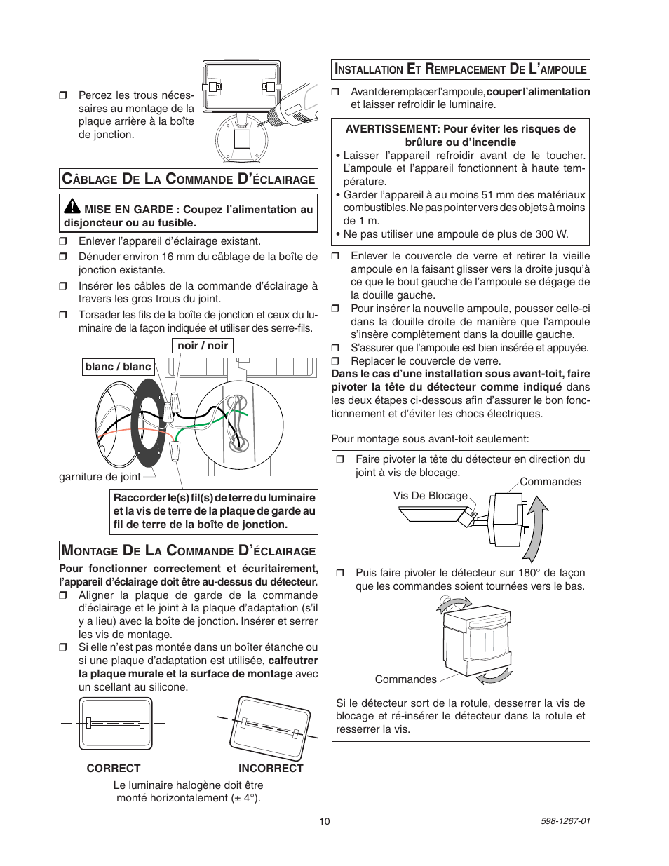 Heath Zenith Motion Sensor Quartz SL-5309 User Manual | Page 10 / 12