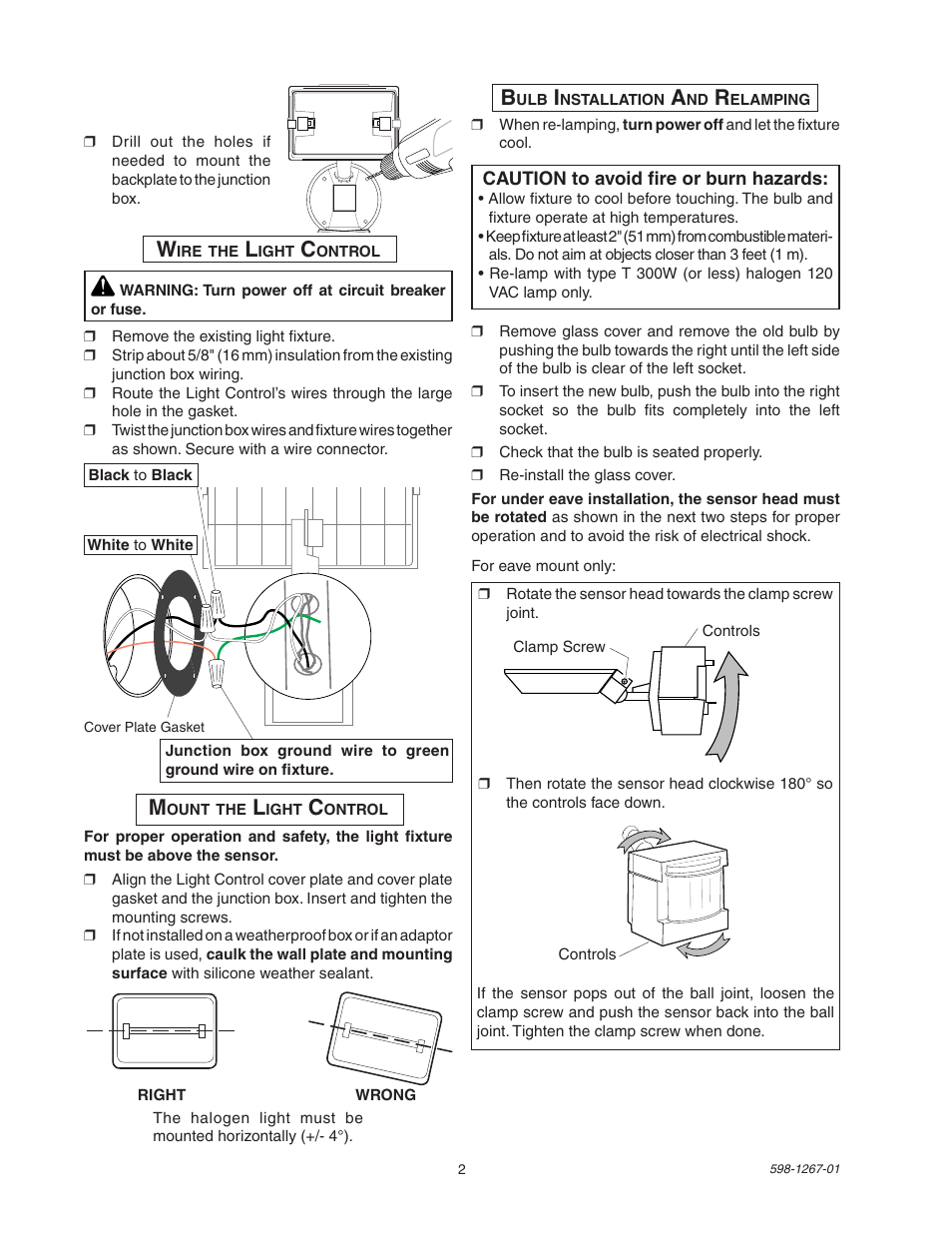 Heath Zenith Motion Sensor Quartz SL-5309 User Manual | Page 2 / 12