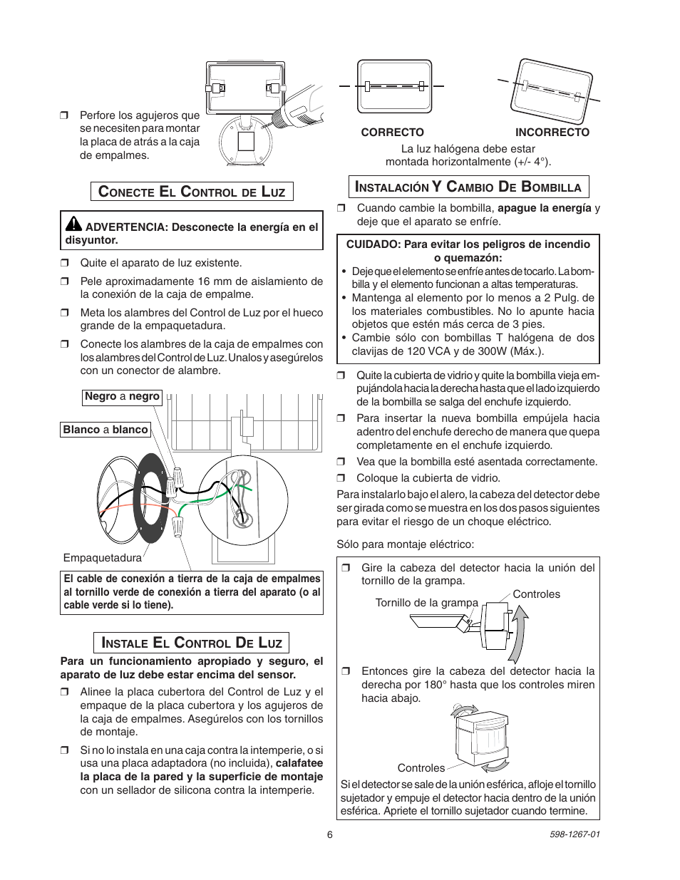 Heath Zenith Motion Sensor Quartz SL-5309 User Manual | Page 6 / 12