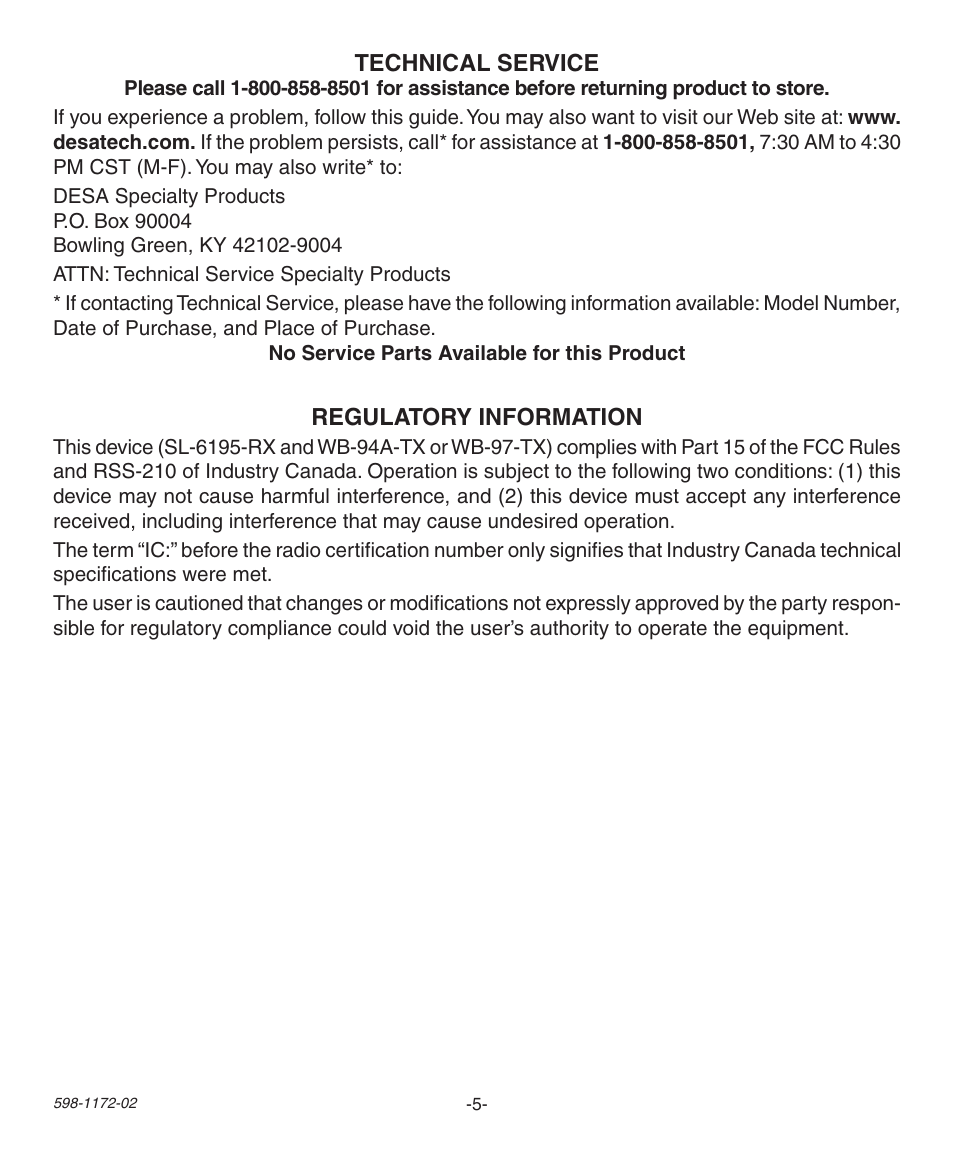 Heath Zenith 598-1172-02 User Manual | Page 5 / 20