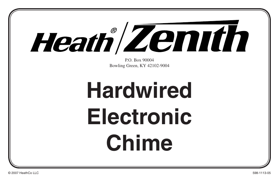Heath Zenith Hardwired Electronic Chime 598-1113-05 User Manual | 24 pages