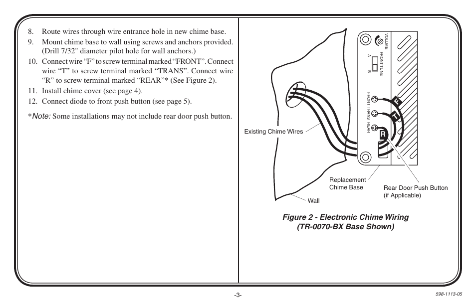 Fr t | Heath Zenith Hardwired Electronic Chime 598-1113-05 User Manual | Page 3 / 24